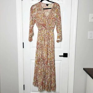 KATE and LILY  Size 4 Long‎ Sleeve Maxi Dress Autumn Paisley Floral